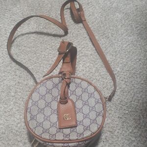 Gucci Beige and Brown Monogram Crossbody Bag